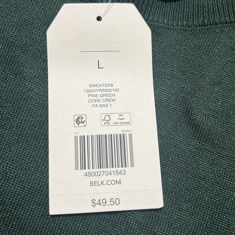 460 NWT Wonderly size large green sweater - Picture 4 of 7
